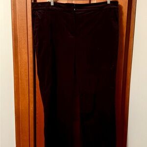 Talbots Women's Wide Leg Black Velvet Pants - Black